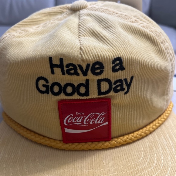 NWT - Brixton x Coca Cola Have a Good Day Unisex 5-Panel Corduroy Cap - Picture 2 of 8
